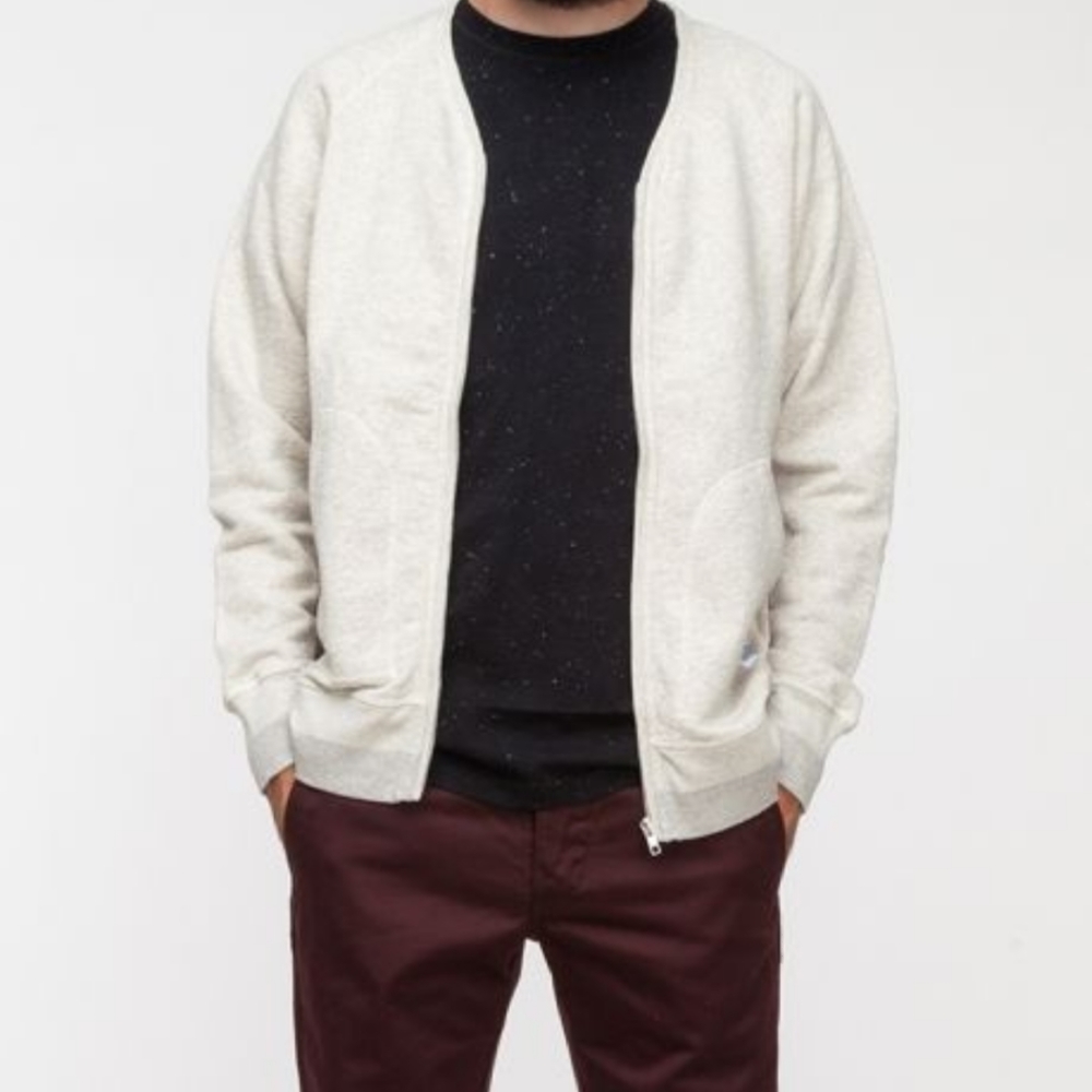 Norse Projects Light Gray Zip-Up Sweatshirt
